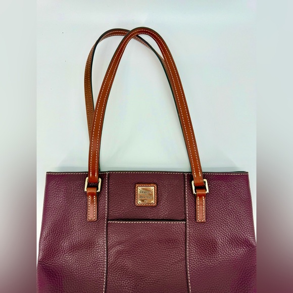 Dooney & Bourke Burgundy Leather Tote Bag - Picture 2 of 7